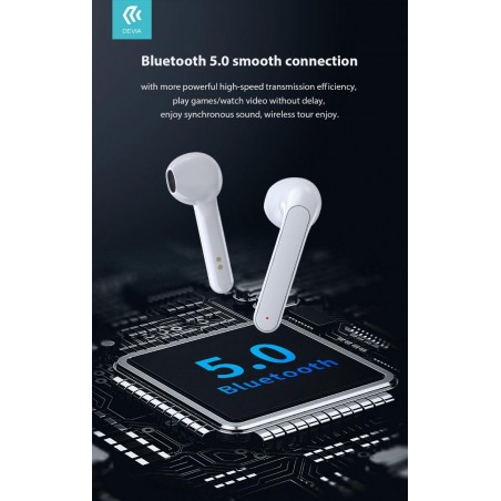 Auricolari Bluetooth TWS 5.0 Joy A3 Touch Bianchi