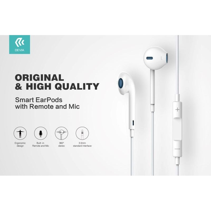 Auricolari con Mic e Controllo EarPods 1.2 mt Bianco