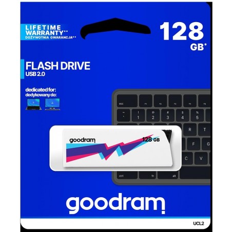 Pendrive GoodRAM 128GB UCL2 WHITE USB 2.0 - retail blister