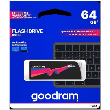 Pendrive GoodRAM 64GB UCL2 BLACK USB 3.0 - retail blister