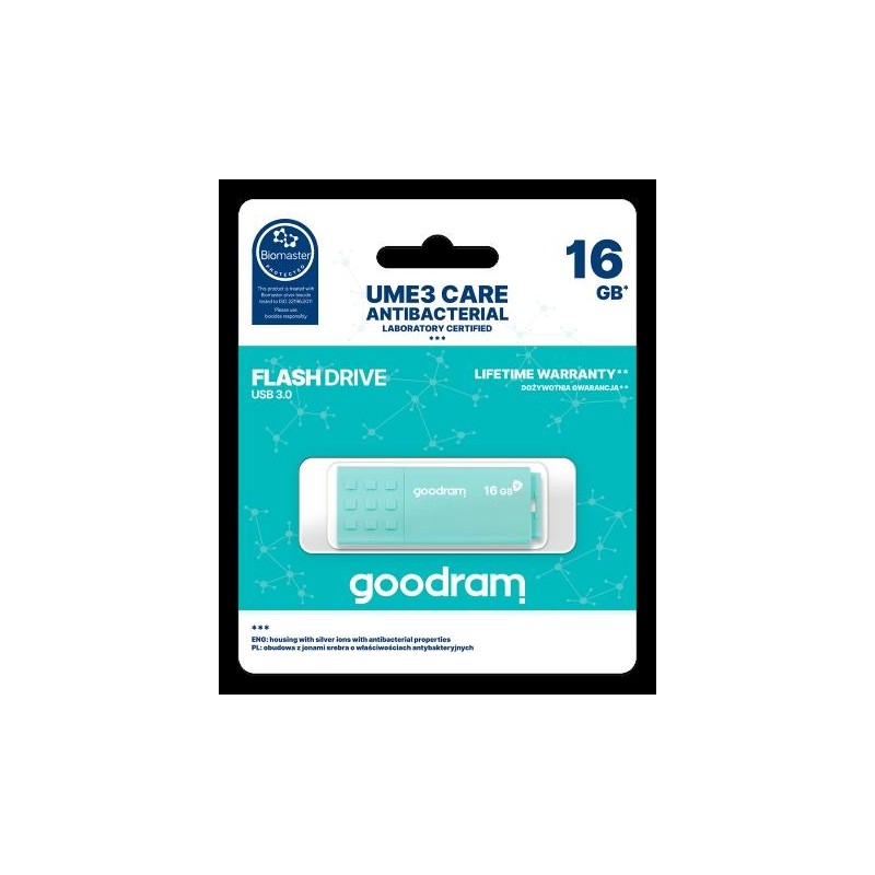 GOODRAM 16GB UME3 CARE - ANTIBATTERICA - USB 3.0