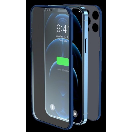 Cover & Vetro Totale protezione per iPhone 12 Blu