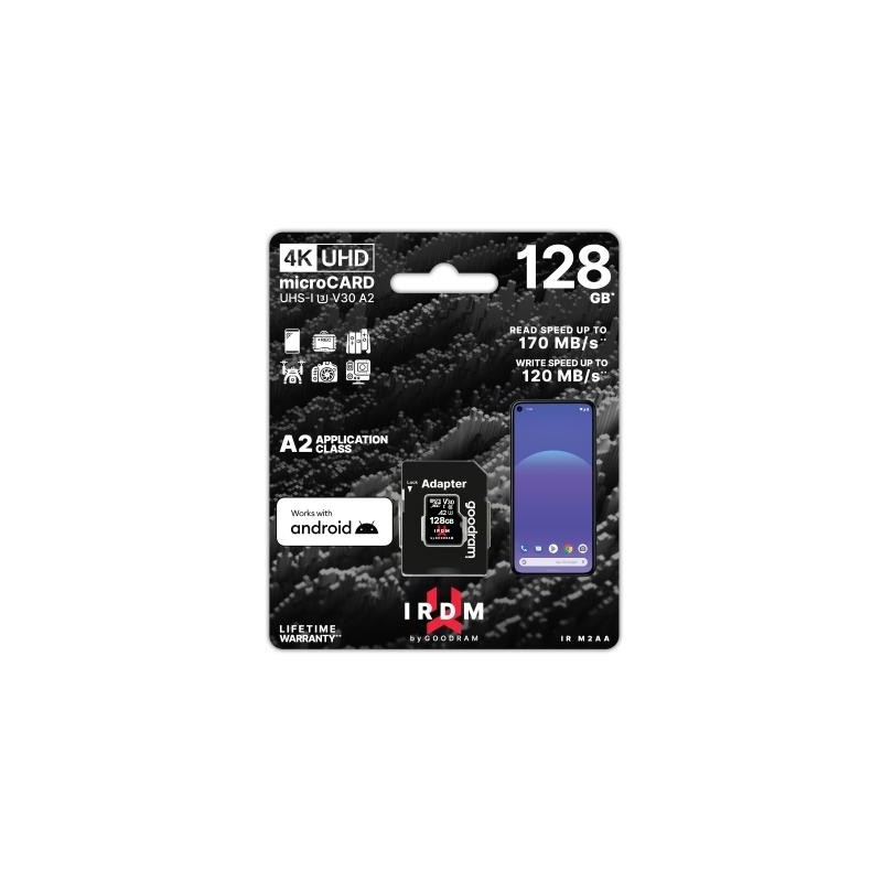 microSD IRDM by GOODRAM 128GB UHS I U3 A2 + adapter