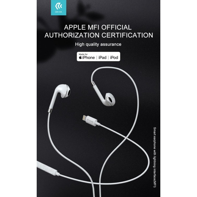 Auricolari Devia con spina Lightning Apple Certificati MFI