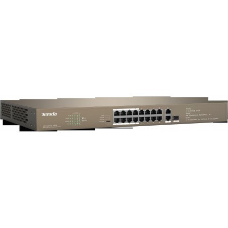 Switch Desktop 16 porte 10/100M PoE 250W + 2 GE