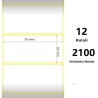 White 70x32mm,2100 Et/Rotolo Z-1000D,2.8x1.3x1Core ,12 Rolls