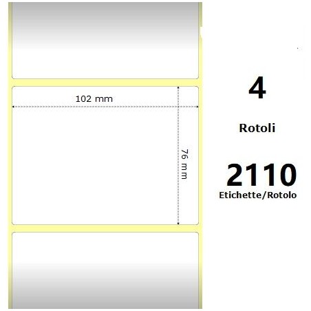 White 102x76mm,2110 Et/Rotolo Z-1000D, 4x3x3 Core ,4 Rolls