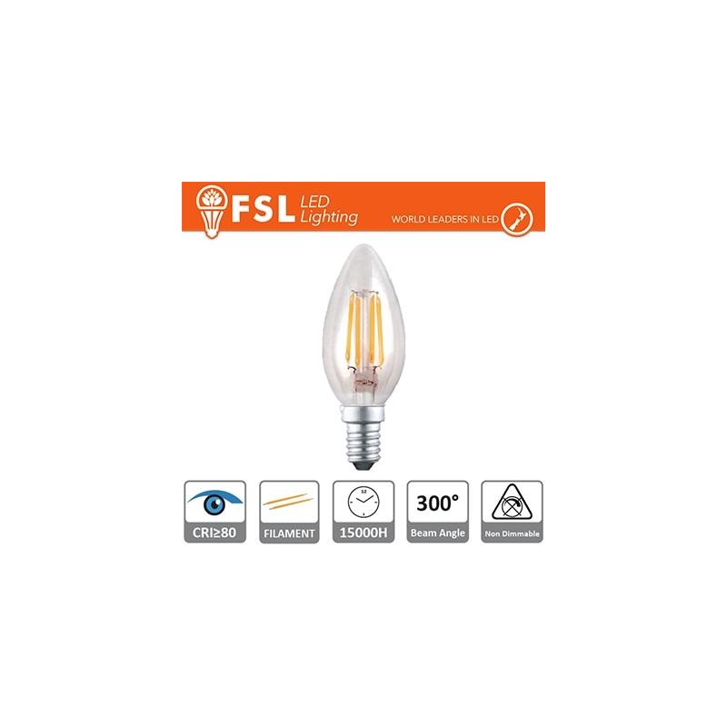 Lampada Filamento Oliva - 4W 2700K E14 400LM