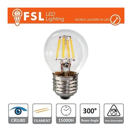 Lampada Filamento Sfera - 4W 2700K E27 400LM