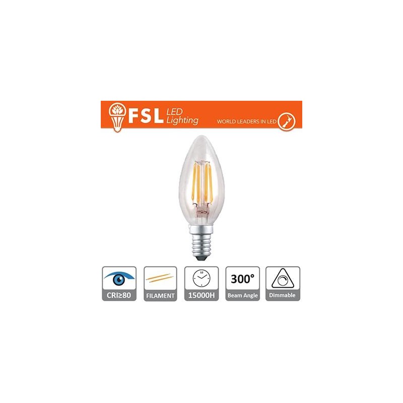 Lampada Filamento Oliva - 4W 2700K E14 400LM Dimmerabile