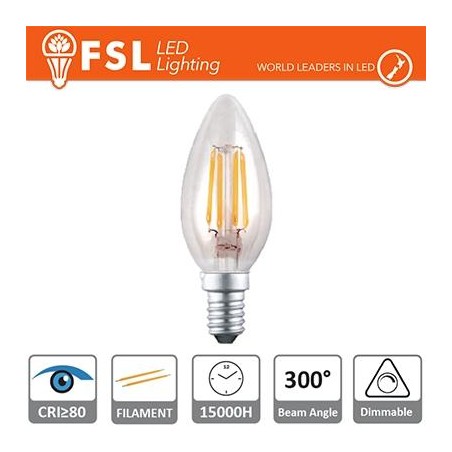 Lampada Filamento Oliva - 4W 2700K E14 400LM Dimmerabile