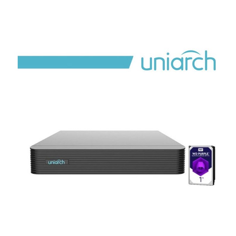 NVR Uniarch 10 Canali 8 Megapixel, senza PoE,1 HardDisk 1TB