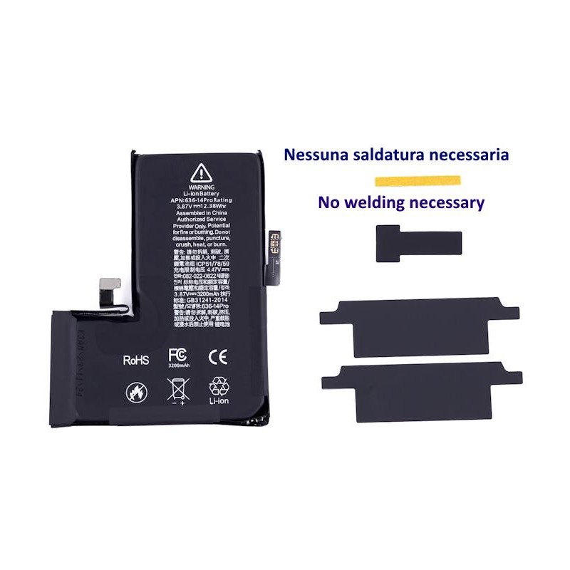 Batteria No-Welding Senza Saldatura per iPhone 14 Pro