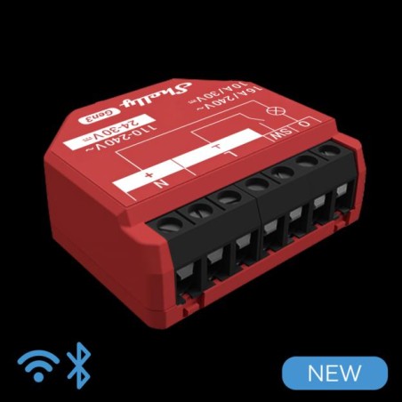 Shelly 1PM Gen 3 - Smart Relay 16A  AC/DC WiFi/BT PM