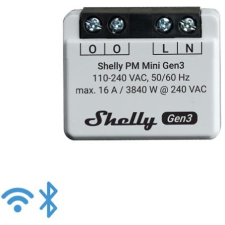 Shelly Mini PM Gen 3 - Smart Relay 16A AC WiFi/BT + PM