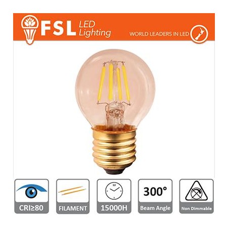 Lampada Sfera Filamento Ambra - 4W 2200K E14 330LM