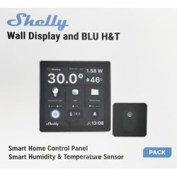 Shelly Wall Display + Sensore H&T - Pannello con Display touch nero