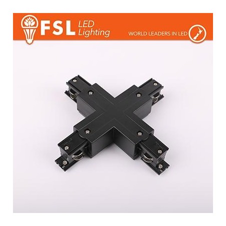 FSL Connettore Forma X per binario Trifase - Colore NERO