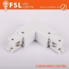 FSL Connettore Forma L destra per Binario Trifase - Colore BIANCO