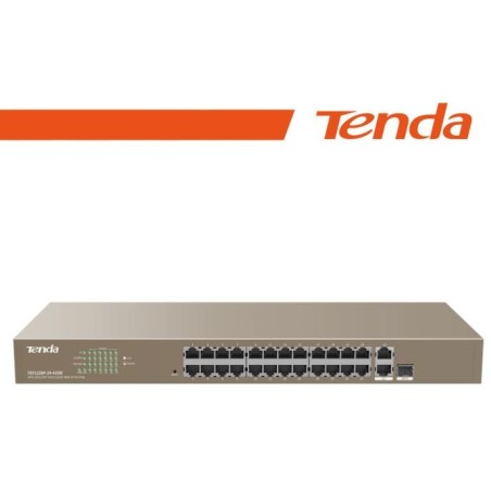 Tenda Switch PoE Web Smart 24 porte 10/100+2Gb+2SFP 440W - TEF1226P-24-410W