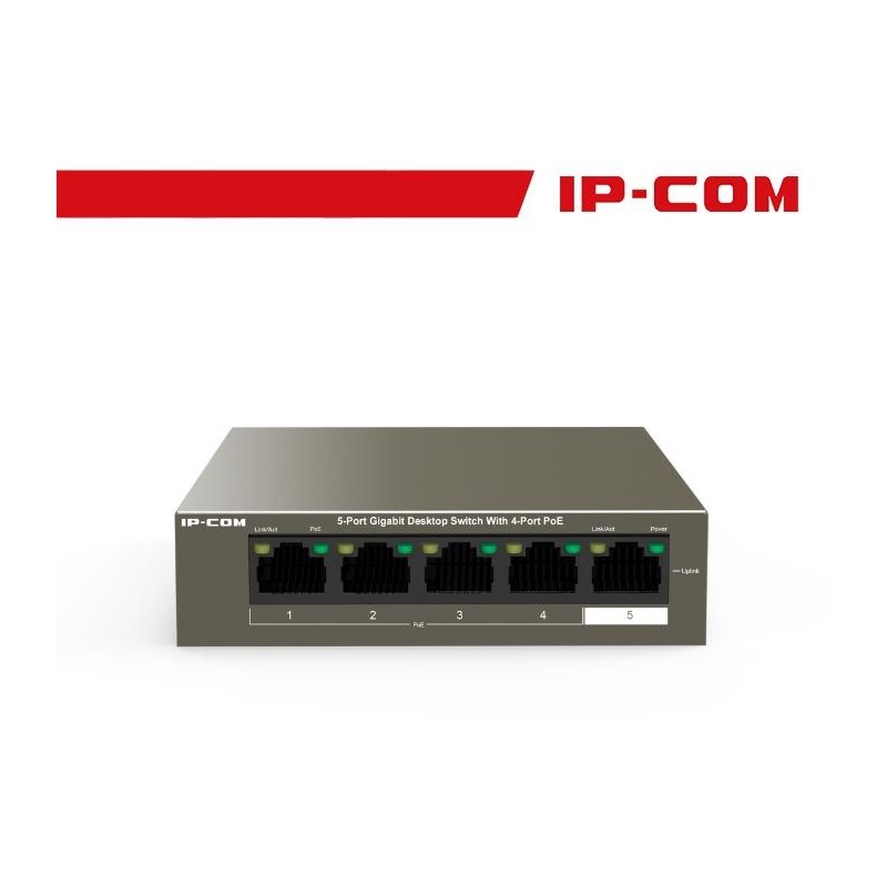 IP-COM Switch Desktop 5 Porte Gigabit con 4 Porte PoE 63W - G1105P-4-63W