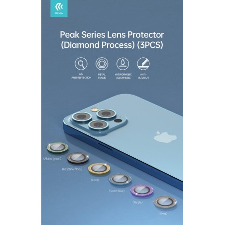 Proteggi lenti diamantate iPhone14P&14PM Cornice Blue