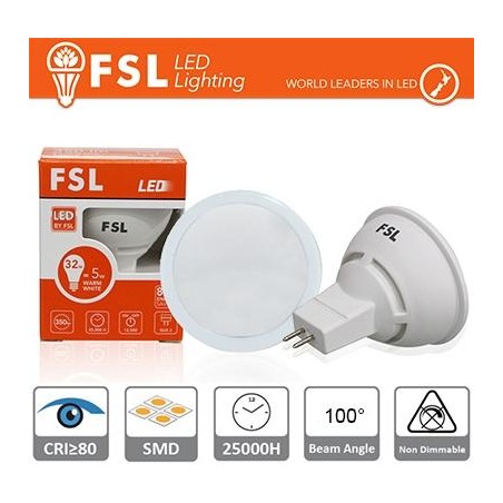 MR16 Lampadina LED - 6W 3000K 500LM 100º CRI80 AC/DC 12V