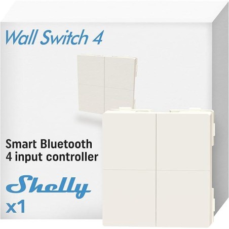 Shelly BLU Wall Switch 4 (Stand Alone) - Pulsante a muro senza fili 4 tasti