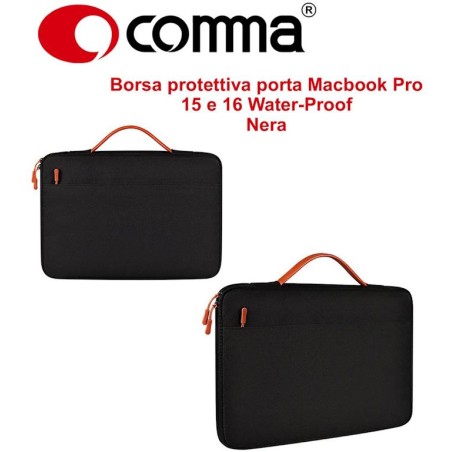 Borsa protettiva Macbook Pro 15.4 e 16 Water-Proof Nera