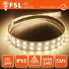 Striscia LED 5050 - 5Metri 12W 1000Lm 3000K 24V IP65 60led