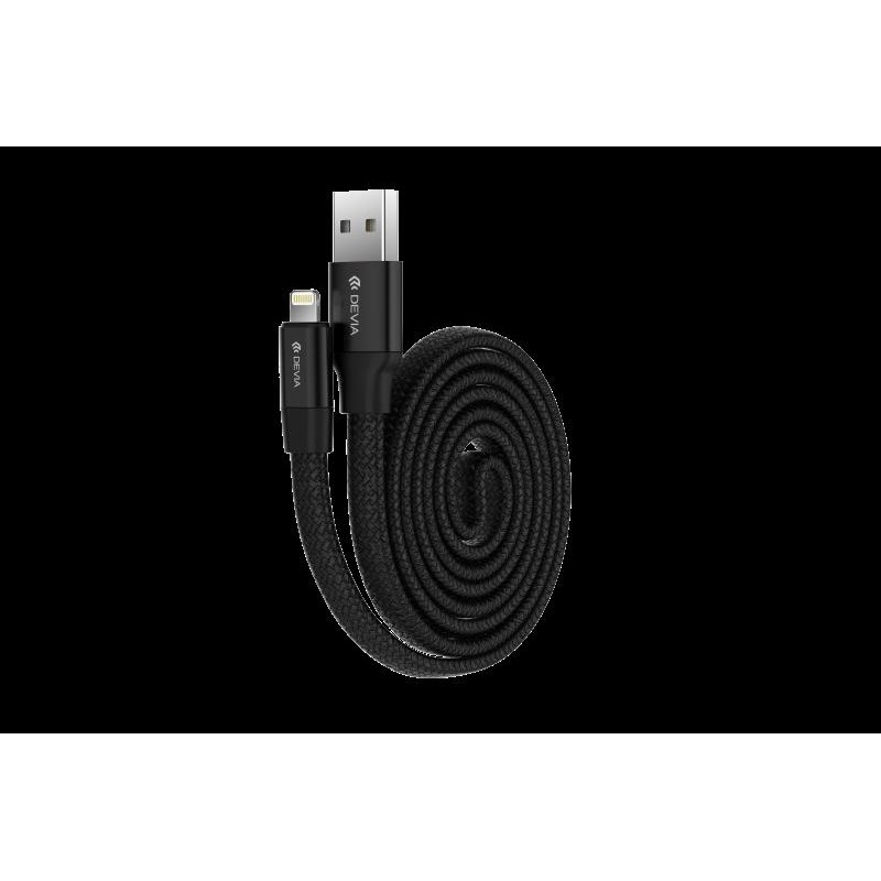 Cavo Piatto in corda Ring Y1 Lightning Apple 80cm Nero