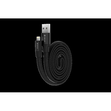 Cavo Piatto in corda Ring Y1 Lightning Apple 80cm Nero