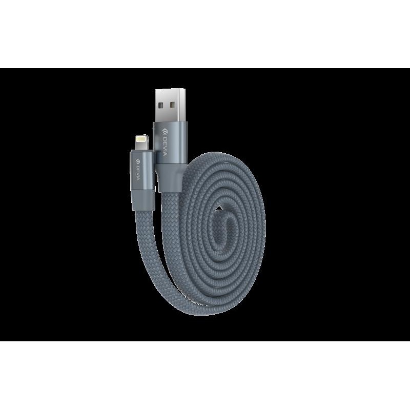 Cavo Piatto in corda Ring Y1 Lightning Apple 80cm Grigio