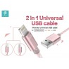 Cavo Universale 1.5mt Micro USB & Lightning in Corda Silver