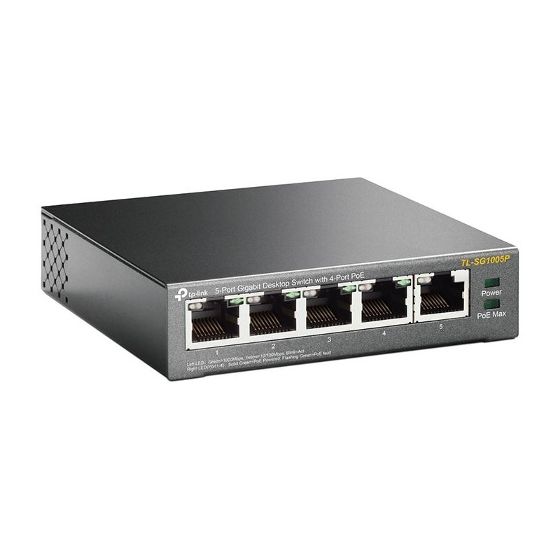 PoE switch 5 porte Gbit 4 PoE max 56W TP-Link TL-SG1005P