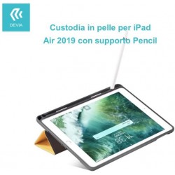 Custodia in pelle per iPad Air 2019 con supporto Pencil Nera