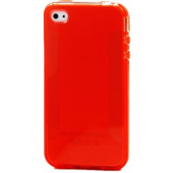 Red  TPU JELLY plastica trasparente for iphone 4/4s 1.5MM