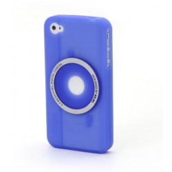 Blue camera silicon case for iphone 4/4s