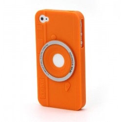 Arancione camera silicon case for iphone 4/4s