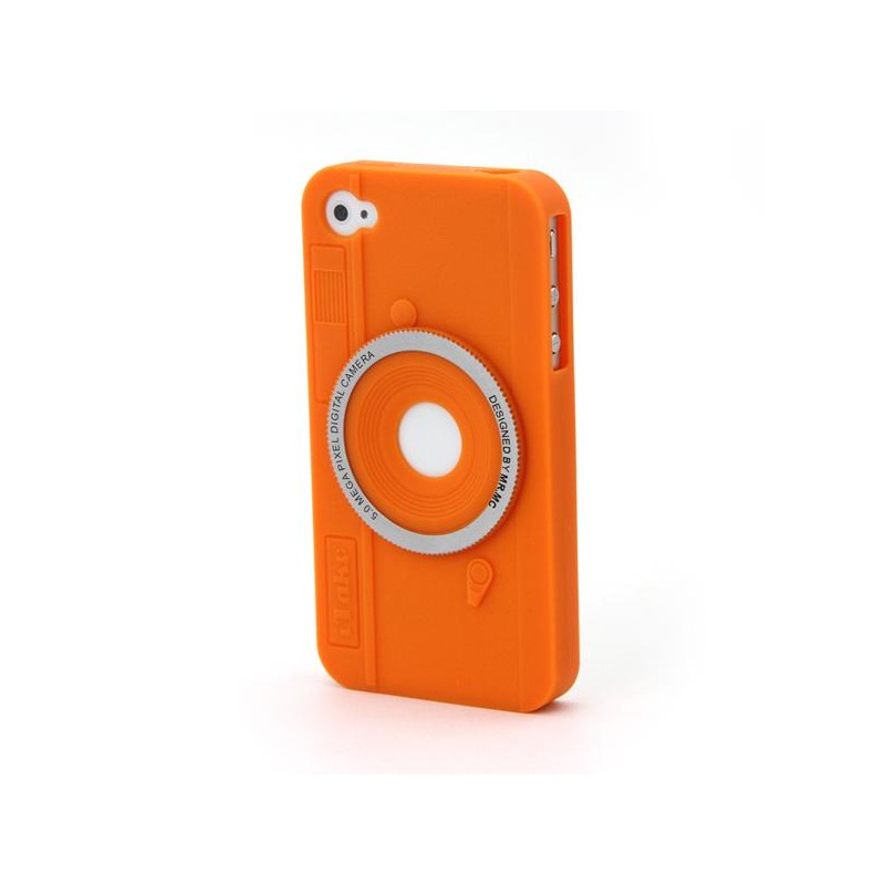 Arancione camera silicon case for iphone 4/4s