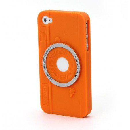 Arancione camera silicon case for iphone 4/4s