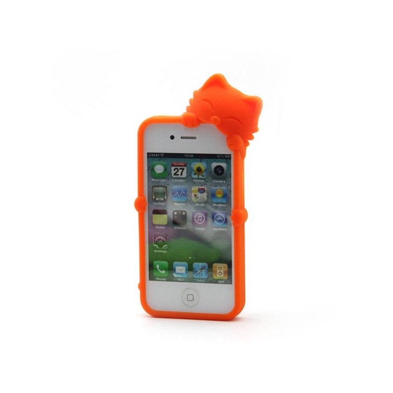 Arancione gato style silicone case for iphone 4/4s