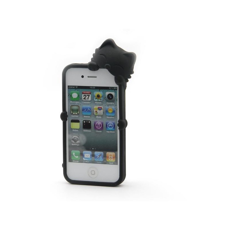 Nero gato style silicone case for iphone 4/4s