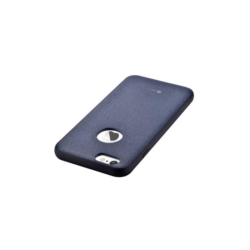 Cover in Vera Pelle Per iPhone 6/6S Con Vista Logo Royal Blu