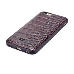 Custodia in Pelle trama coccodrillo iPhone 6S/6 Marrone