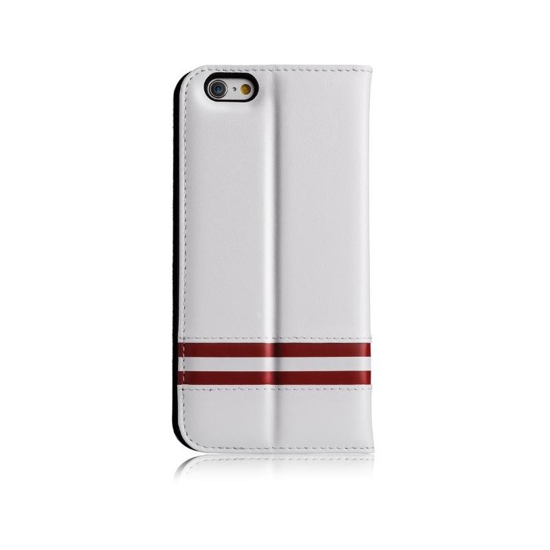 Cover a Libro in Pelle Italiana Bally per iPhone 6/6S Bianca