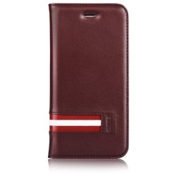 Cover a Libro in Pelle Italiana Bally per iPhone 6/6S Brown