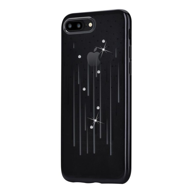 Cover Soft Meteor Crystals from Swarovski iPhone 7 Plus Nero