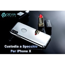 Cover a Specchio Vista Logo per iPhone X Silver