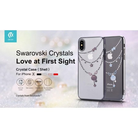 Cover Shell Crystals from Swarovski per iPhone X Rossa